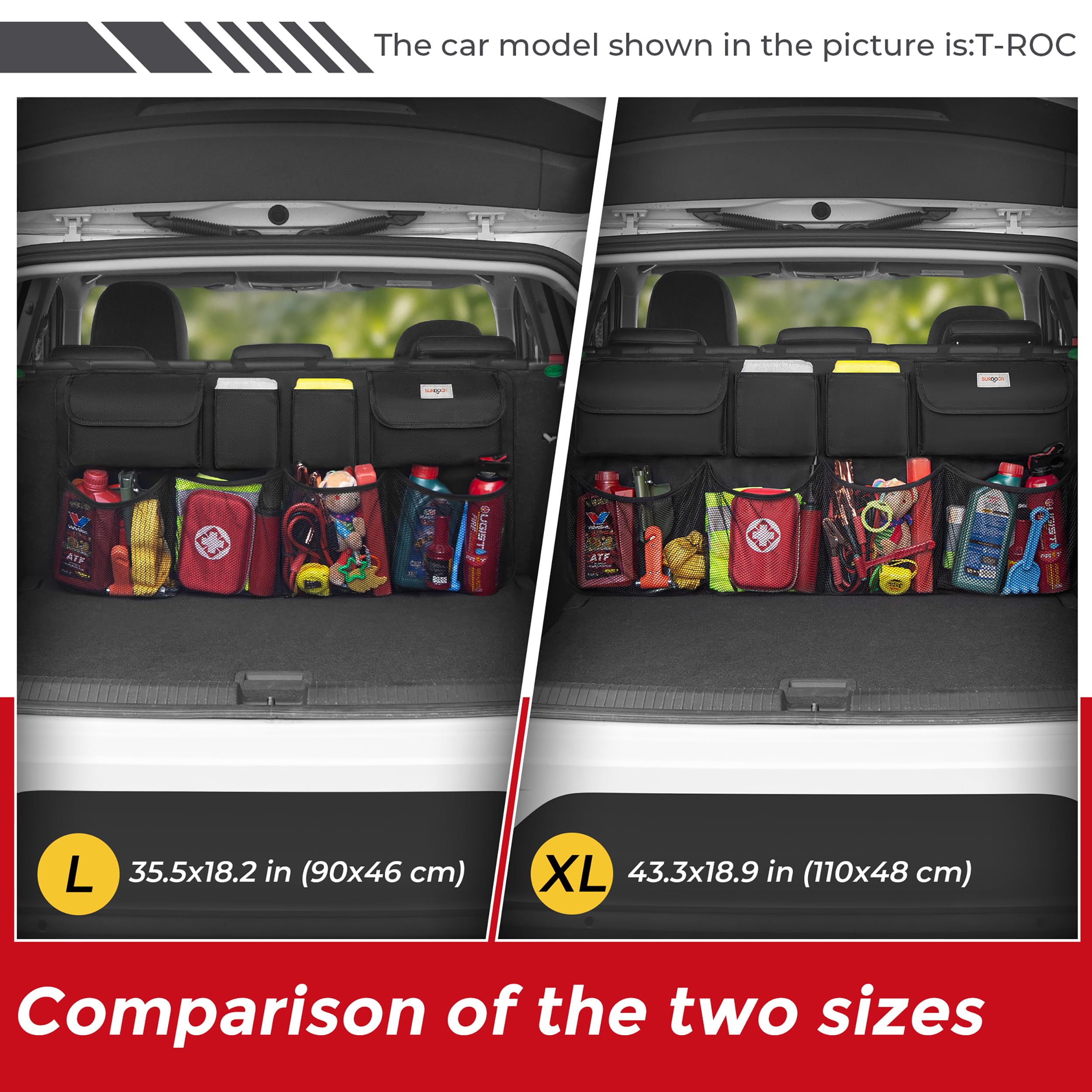 SURDOCA pocket design maximizes storage with eight pockets for quick access.