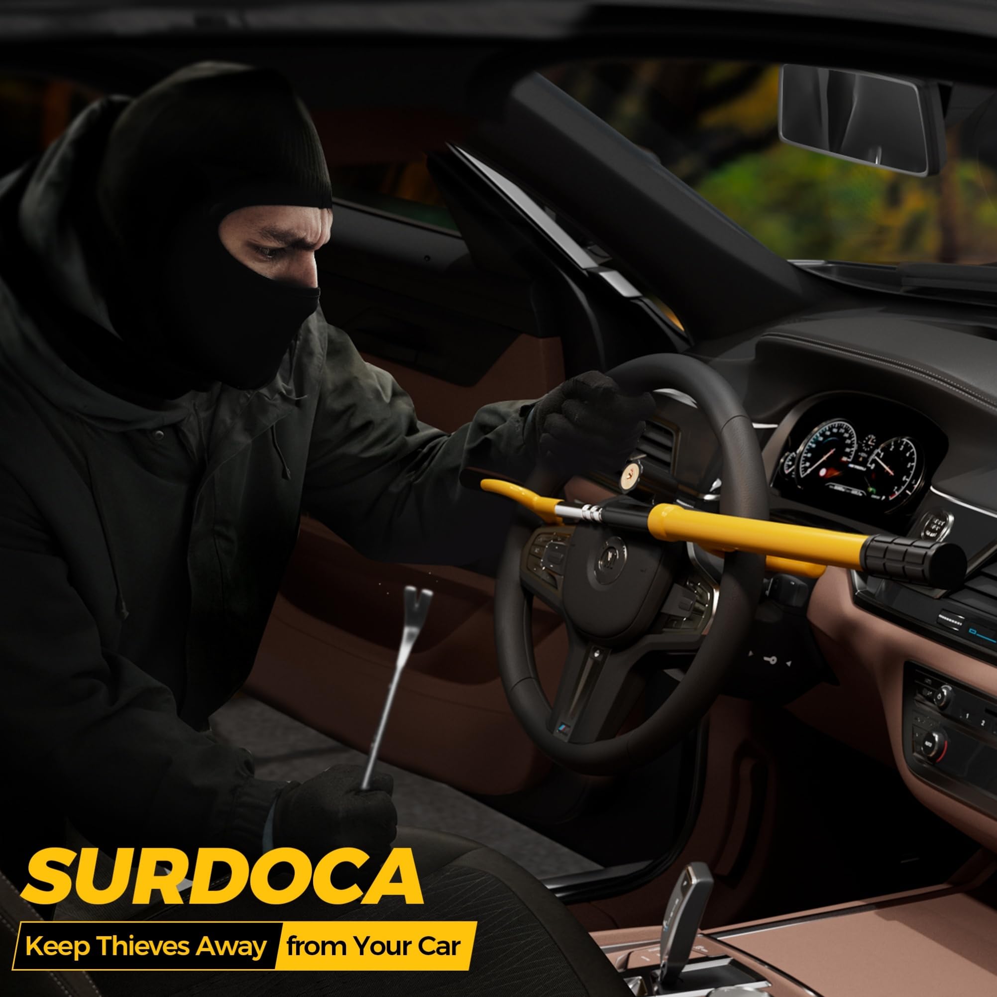 SURDOCA copper lock cylinder detail enhances security against tampering