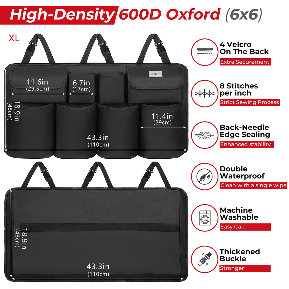 SURDOCA eight-pocket design facilitates organized storage of essentials.