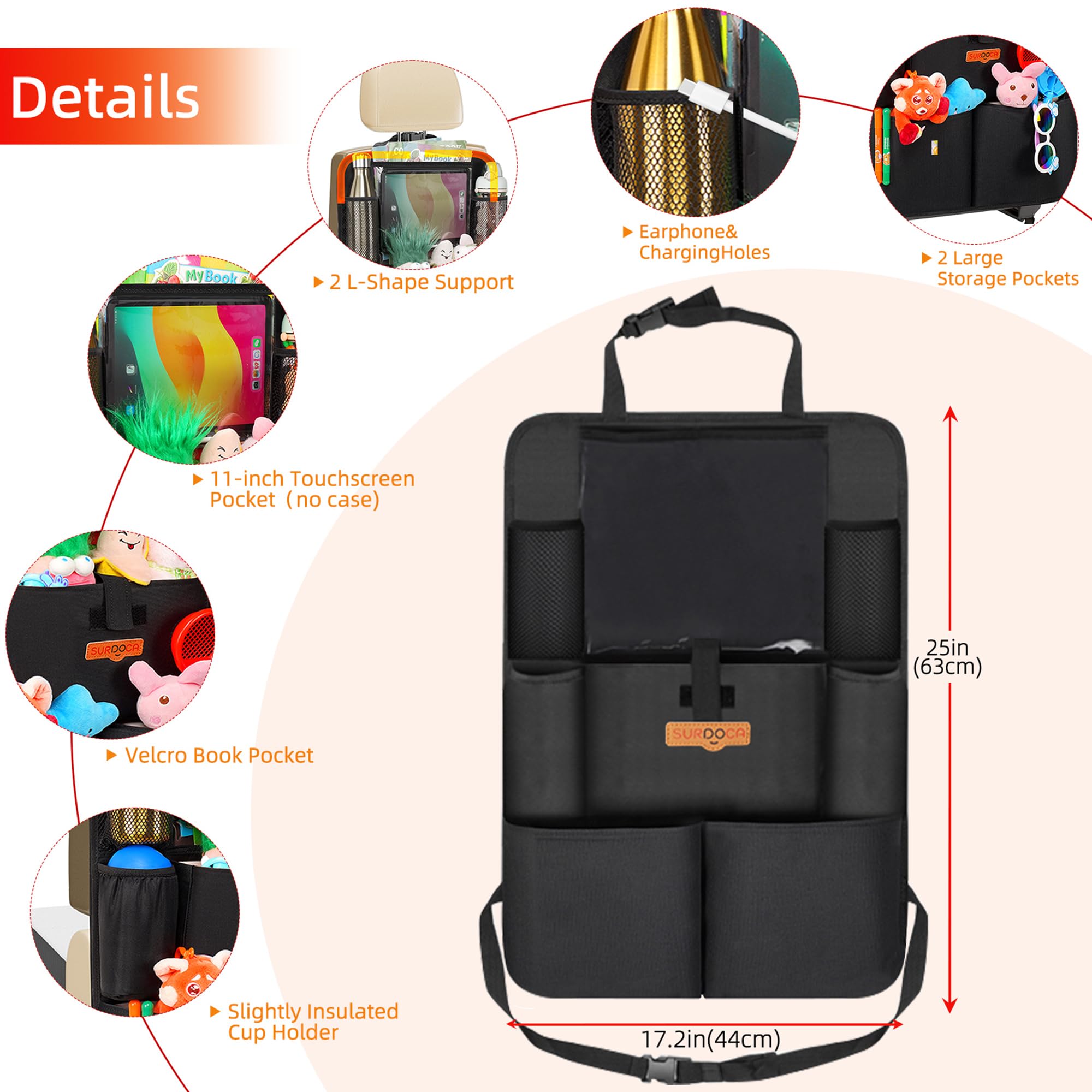 SURDOCA thick 600D fabric adds rigidity and durability.