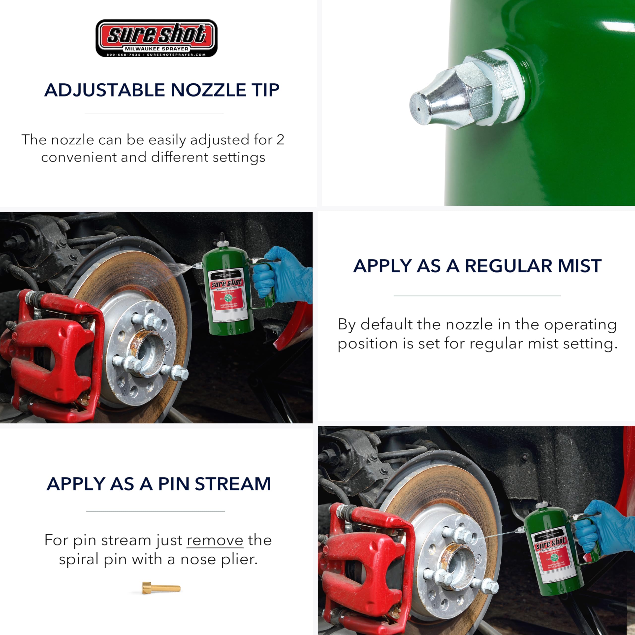 Sure Shot A1000G adjustable spray options cover mist to stream use cases.