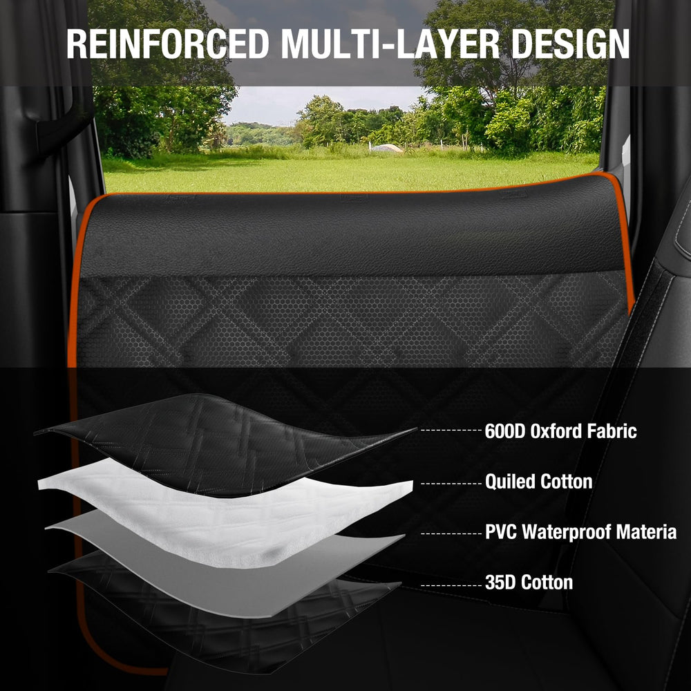 Surfcabin door protector heavy Oxford fabric construction boosts longevity and protection.