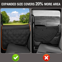 Surfcabin door protector with window-friendly install keeps windows operable for a breeze.