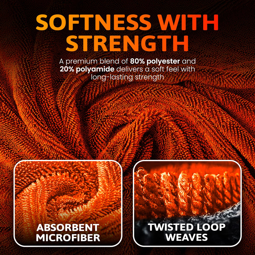 Surfguard multi-purpose detailing towel handles drying, buffing, waxing with ease.