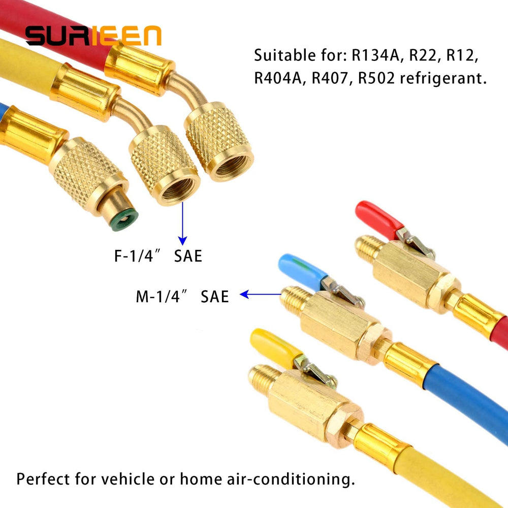 SURIEEN 1/4-inch SAE shut-off valve for controlled refrigerant flow