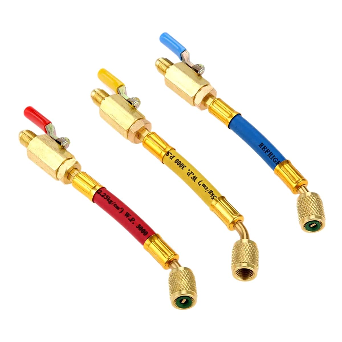 SURIEEN 7-inch red A/C charging hose with ball valve for precise refrigerant control