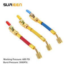 SURIEEN 7-inch yellow A/C charging hose with ball valve for color-coded efficiency