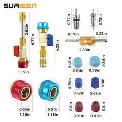 SURIEEN low-pressure valve core remover for R134A systems ensures smooth disconnect.