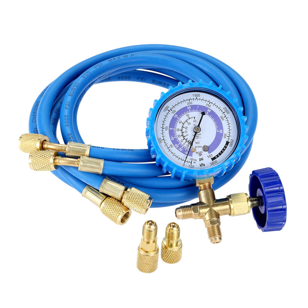 SURIEEN R410A recharge hose with gauge demonstrates high flexibility for refrigerant charging.