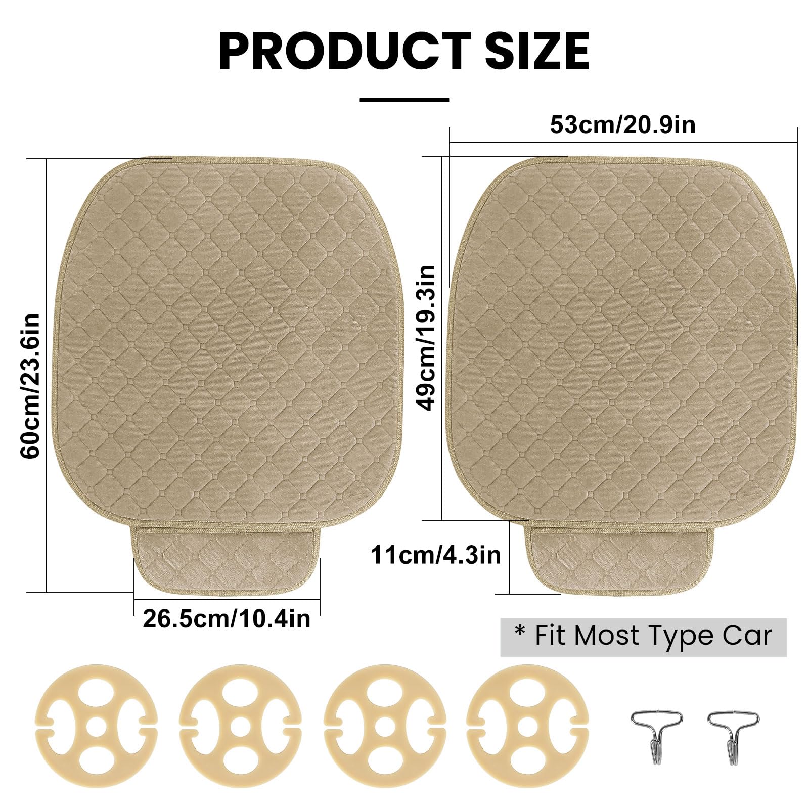 Surpassme 2pc seat covers highlighting breathable sponge core for year-round comfort