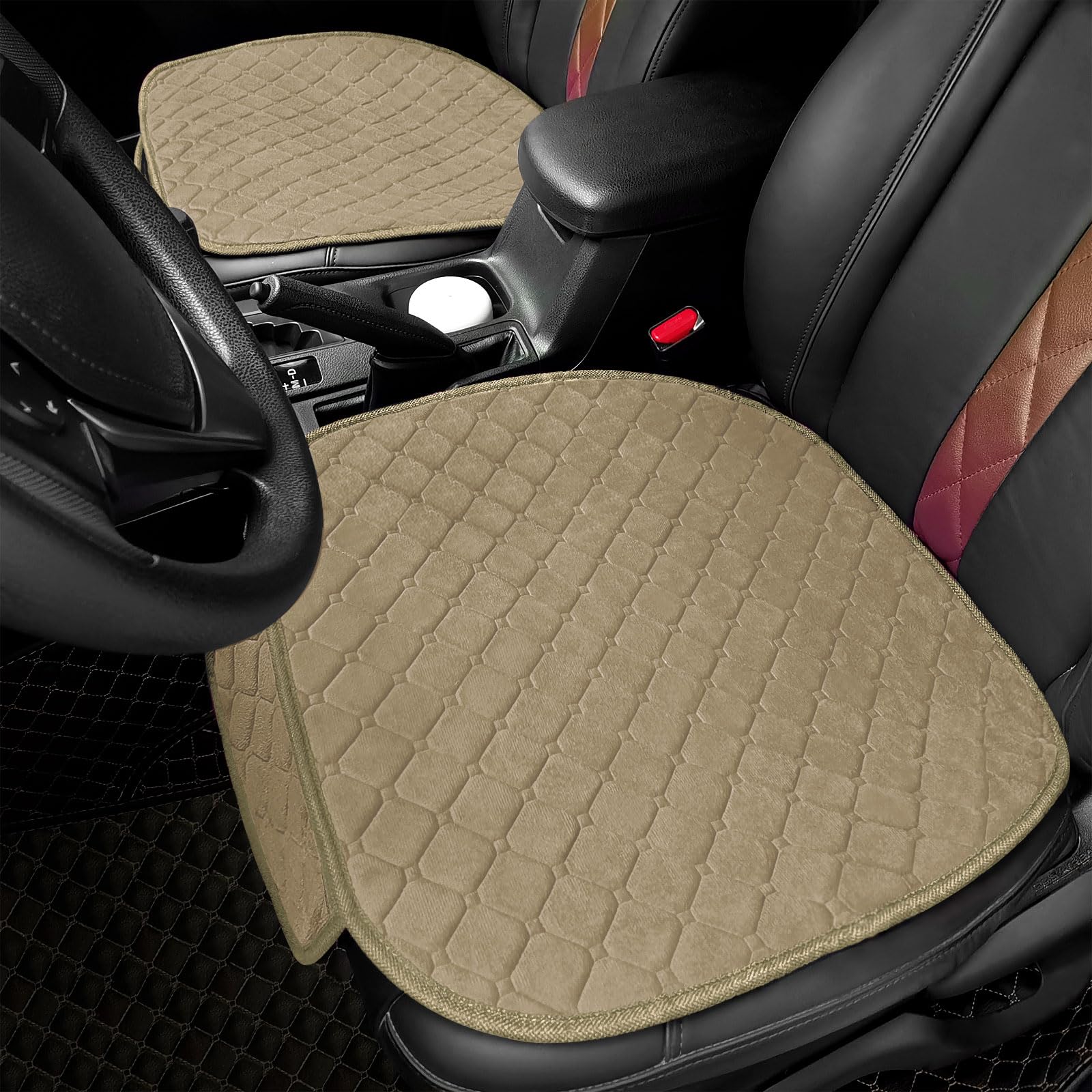 Surpassme 2pc seat covers on the front seats with a storage pocket for quick organization