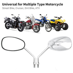 Surpassme universal 10mm chrome mirror closeup highlights high-gloss chrome finish.