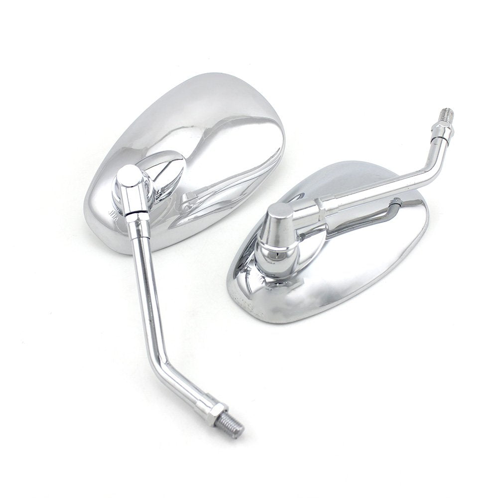 Surpassme universal 10mm chrome mirror left view improves lane awareness for riders.