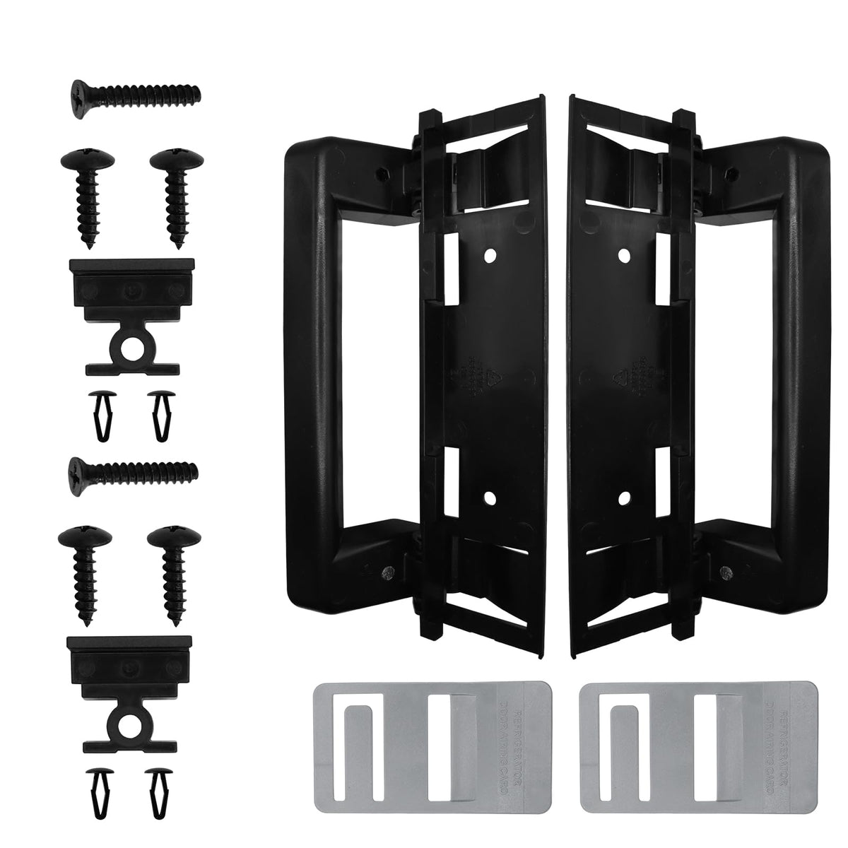 SURPOUF door handle closeup showing durable black plastic construction for RV fridges