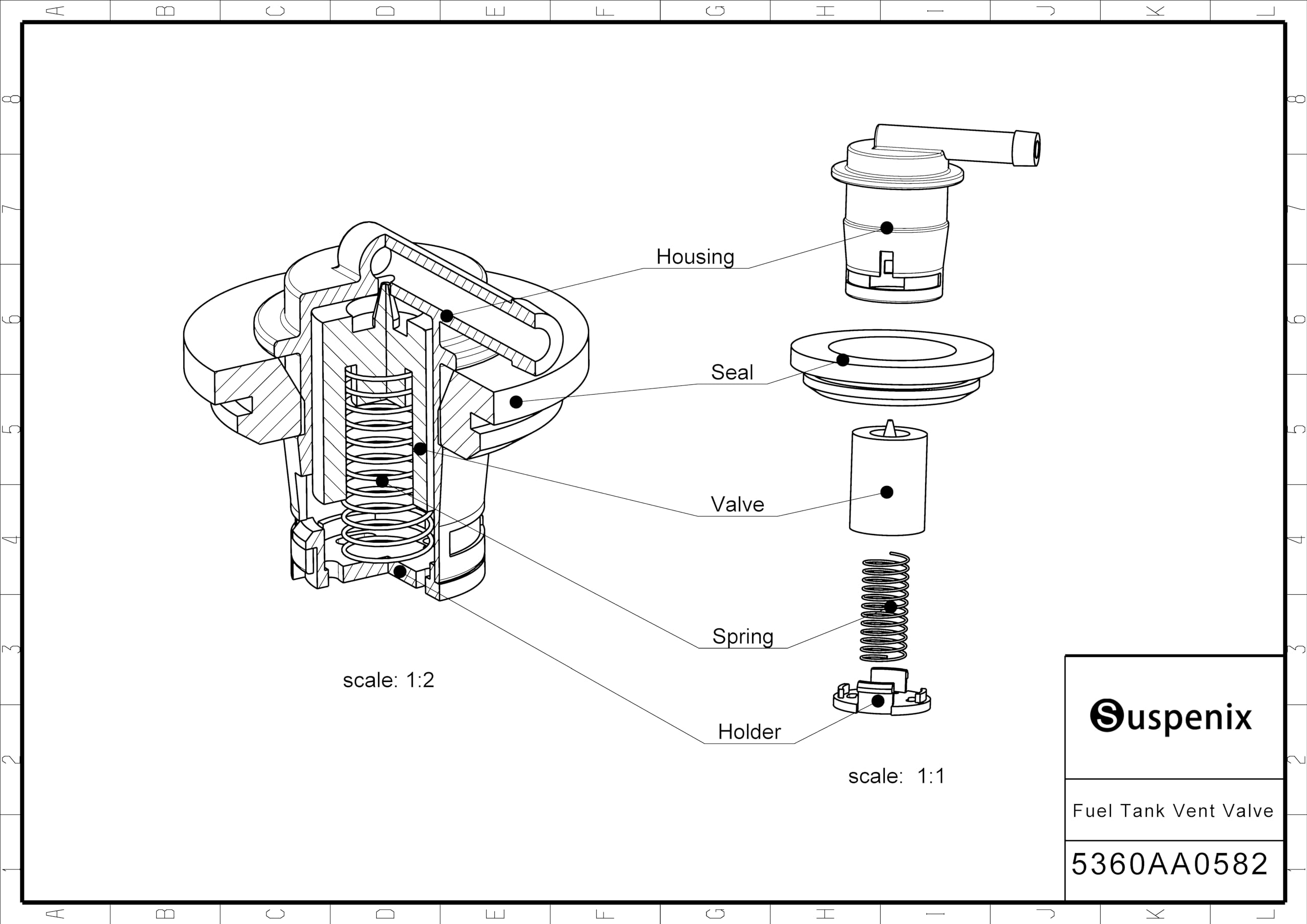 Suspenix pack of 2 vent valves for two-vehicle fuel system venting.