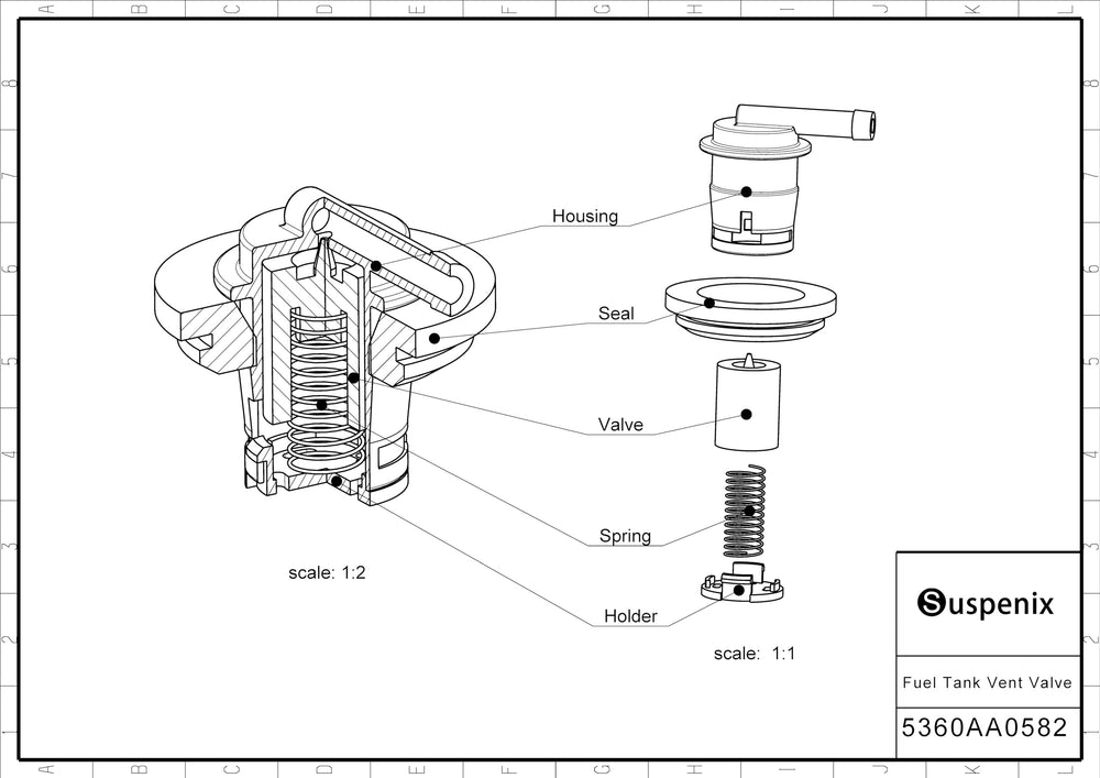 Suspenix pack of 2 vent valves for two-vehicle fuel system venting.