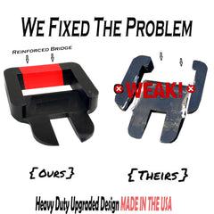 Suspension Dudes chamfered edges reduce stress and ease articulation.