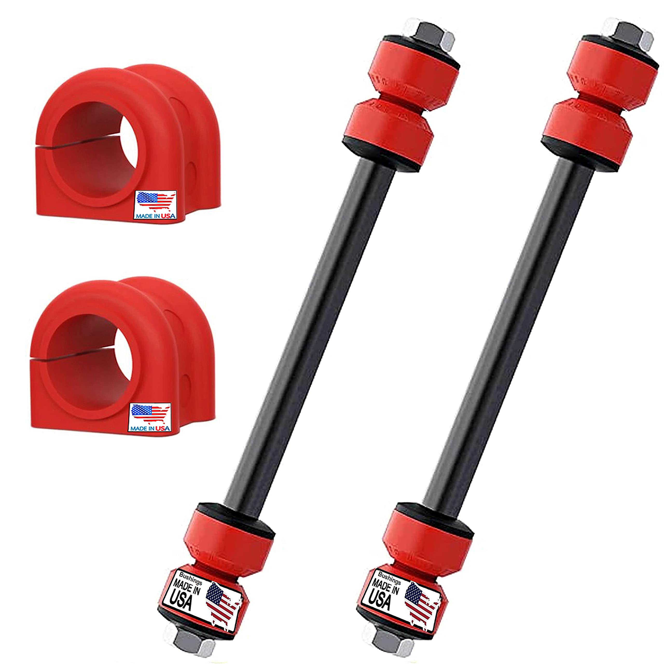 Suspension Dudes Code Red front sway bar links improve steering response and stability.