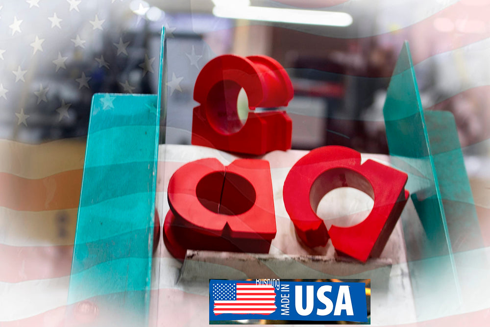 Suspension Dudes bushings close-up reveal grease-resistant, durable material for harsh conditions.