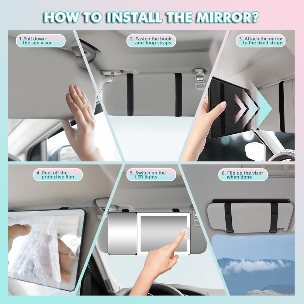 Universal-fit Suupvaor car visor mirror designed for cars, SUVs, and trucks.