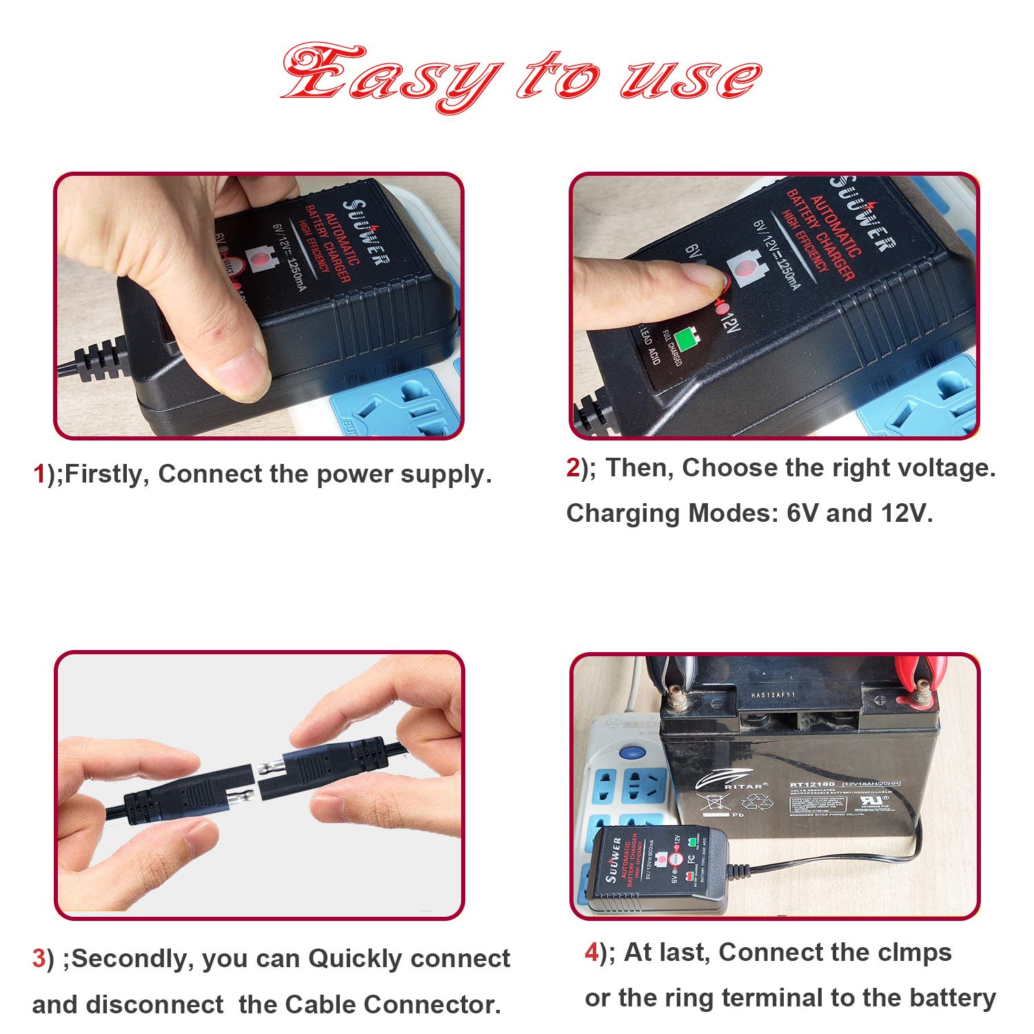 Suuwer charger in use on motorcycle for on-the-go charging