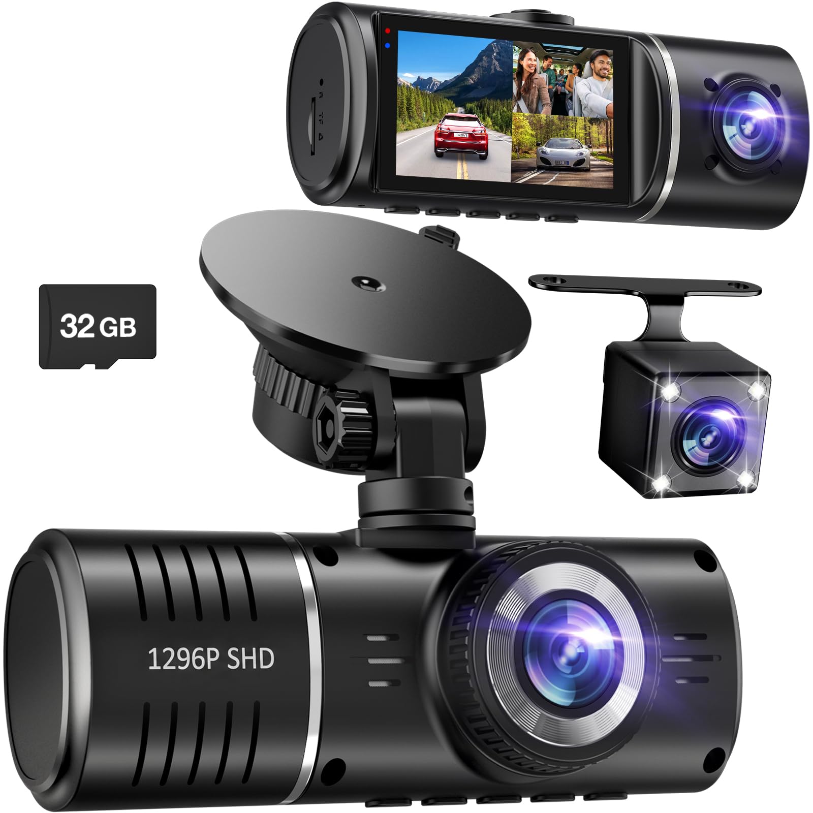 SUVCON front camera showing 1296P clarity and wide road coverage
