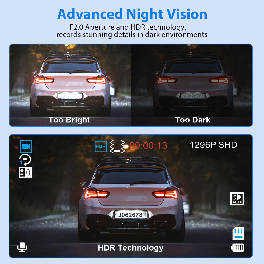 SUVCON dash cam installed on windshield demonstrating easy setup