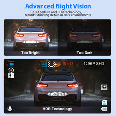SUVCON dash cam installed on windshield demonstrating easy setup