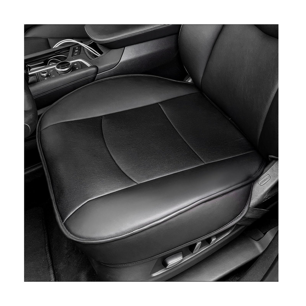 Suvnie car-seat bottom cover front view with premium PU leather protection.
