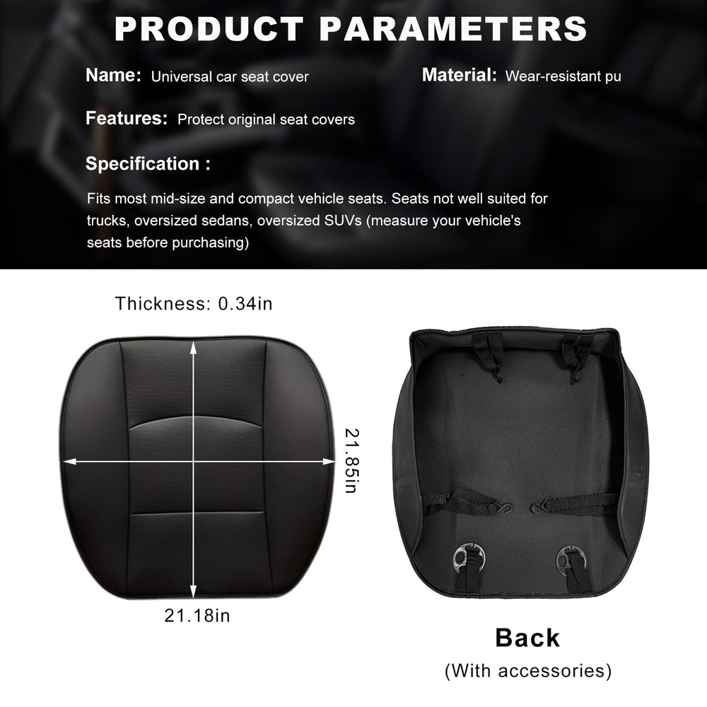 Suvnie PU leather seat protector with waterproof, wear-resistant surface.