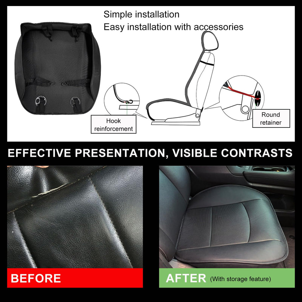 Suvnie seat cushion compartment front pocket for small items.