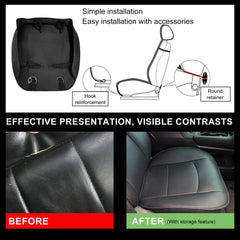 Suvnie seat cushion compartment front pocket for small items.