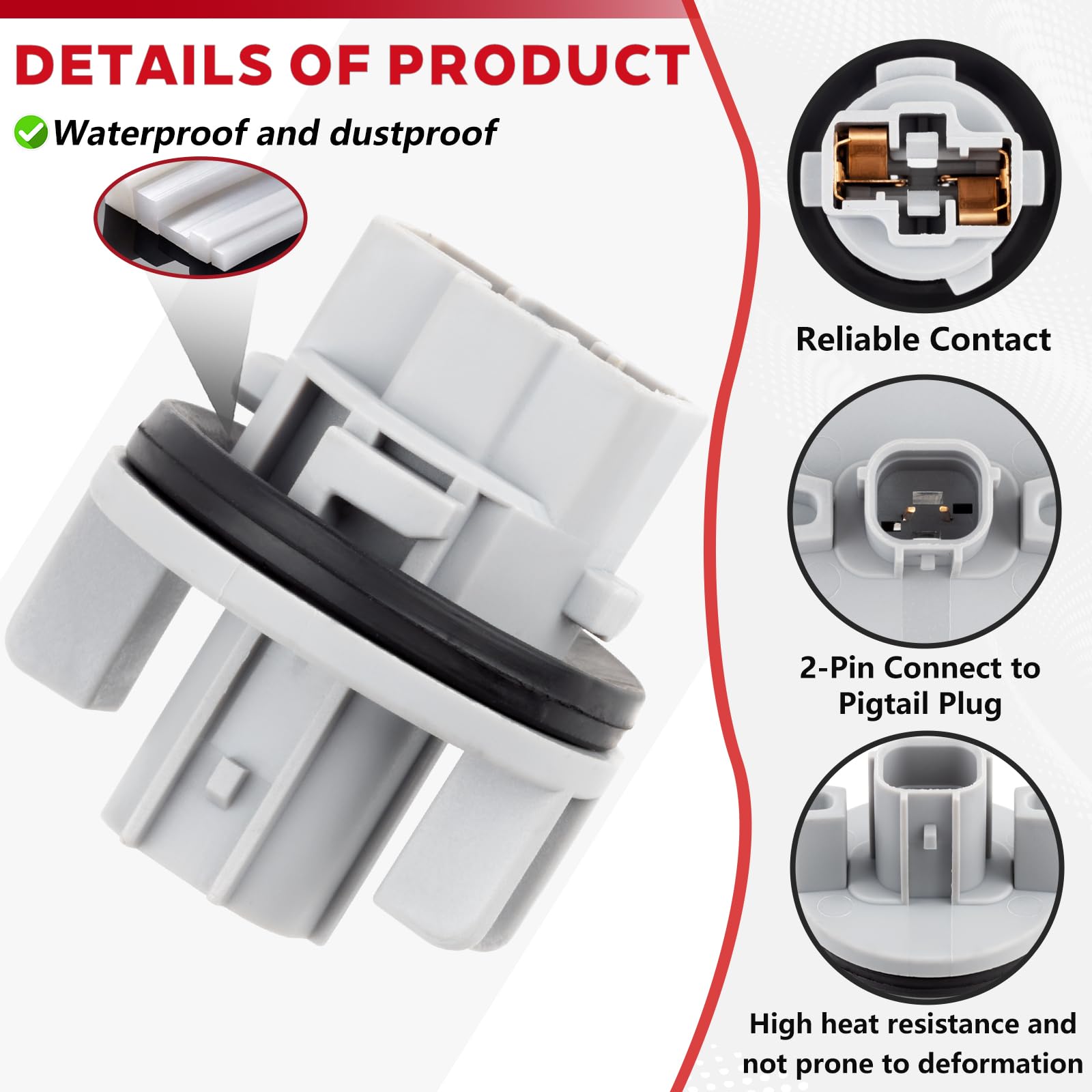 Svicari 7440NA bulb compatible socket provides bright consistent signaling.