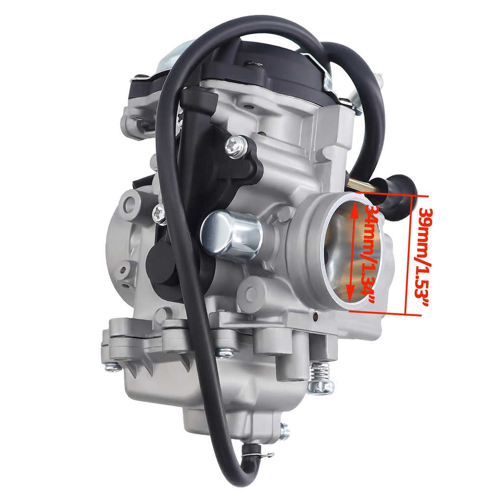 SVKZGFZ Yamaha Wolverine 350 carburetor dimensions show inlet and outlet compatibility