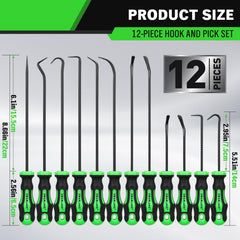 Swanlake 12-piece set angled hooks reach hard-to-access hoses.