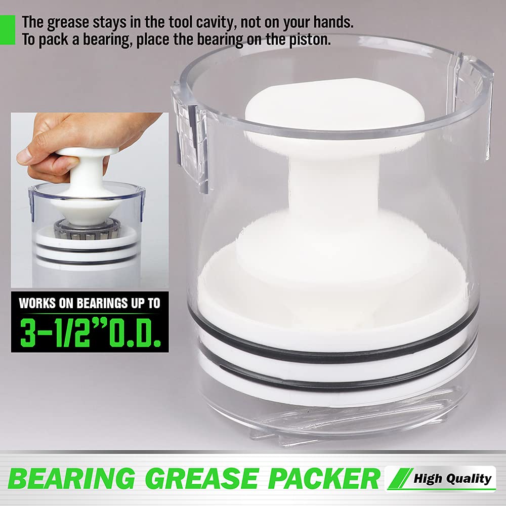Swanlake bearing packer in field use, portable repair tool.