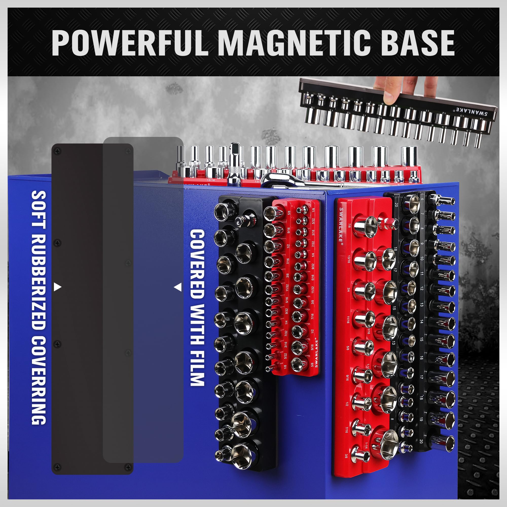Swanlake black metric organizers in use streamline drive sizes at hand.