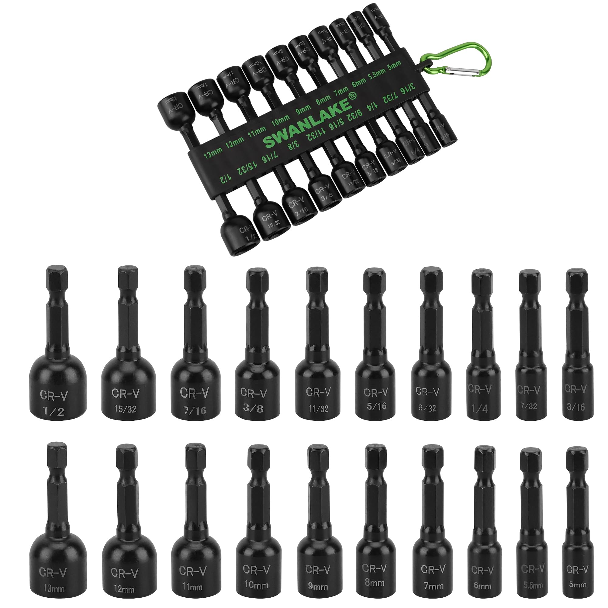 SWANLAKE GARDEN TOOLS front packaging showing full 20-piece set for portable use