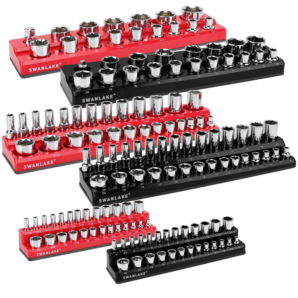 Swanlake magnetic socket organizer overview keeps sockets neatly accessible on the workbench.