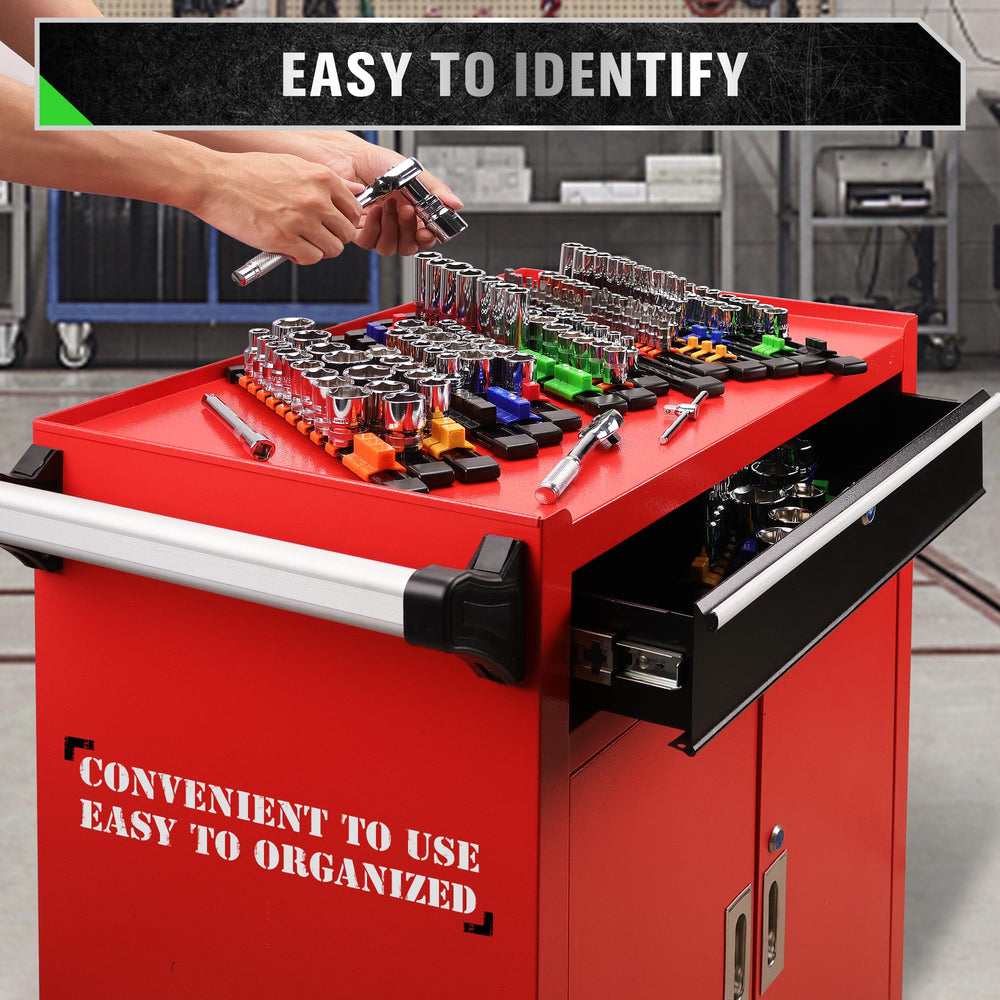 SWANLAKE socket organizer reduces toolbox clutter and improves workflow.