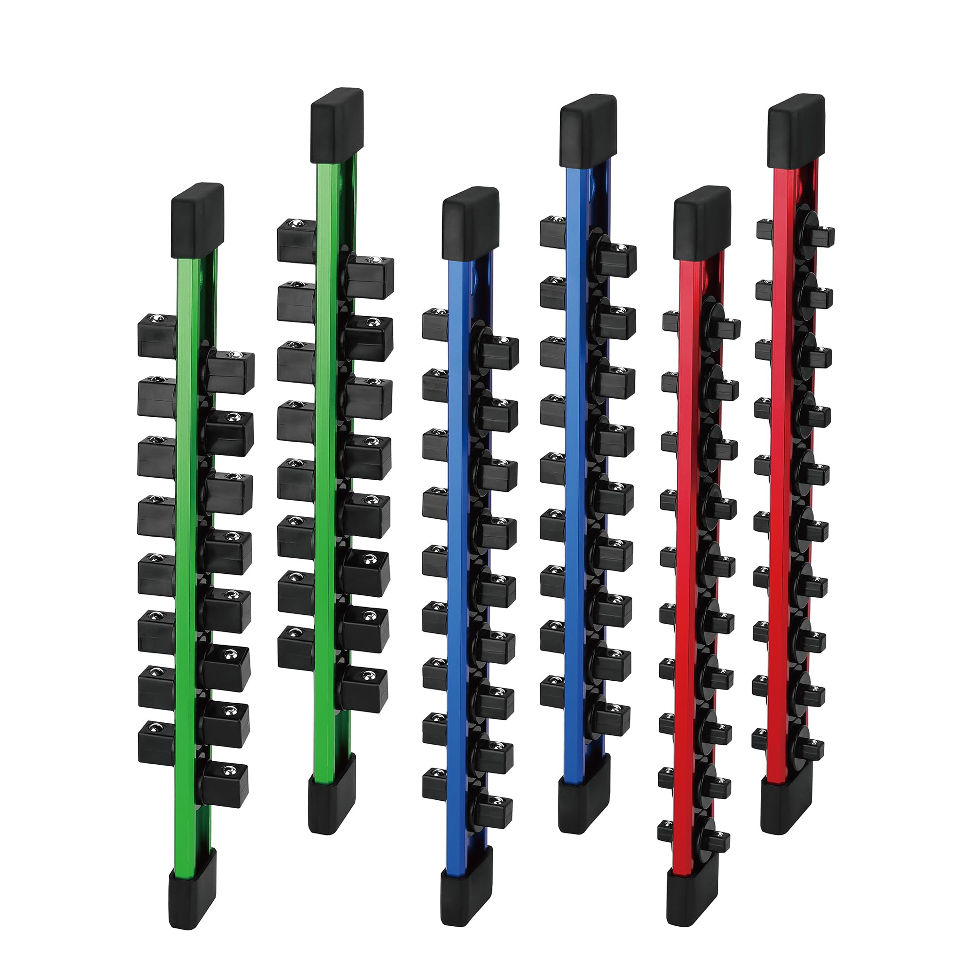 SWANLAKE socket rail with 1-4 inch clips holding sockets neatly