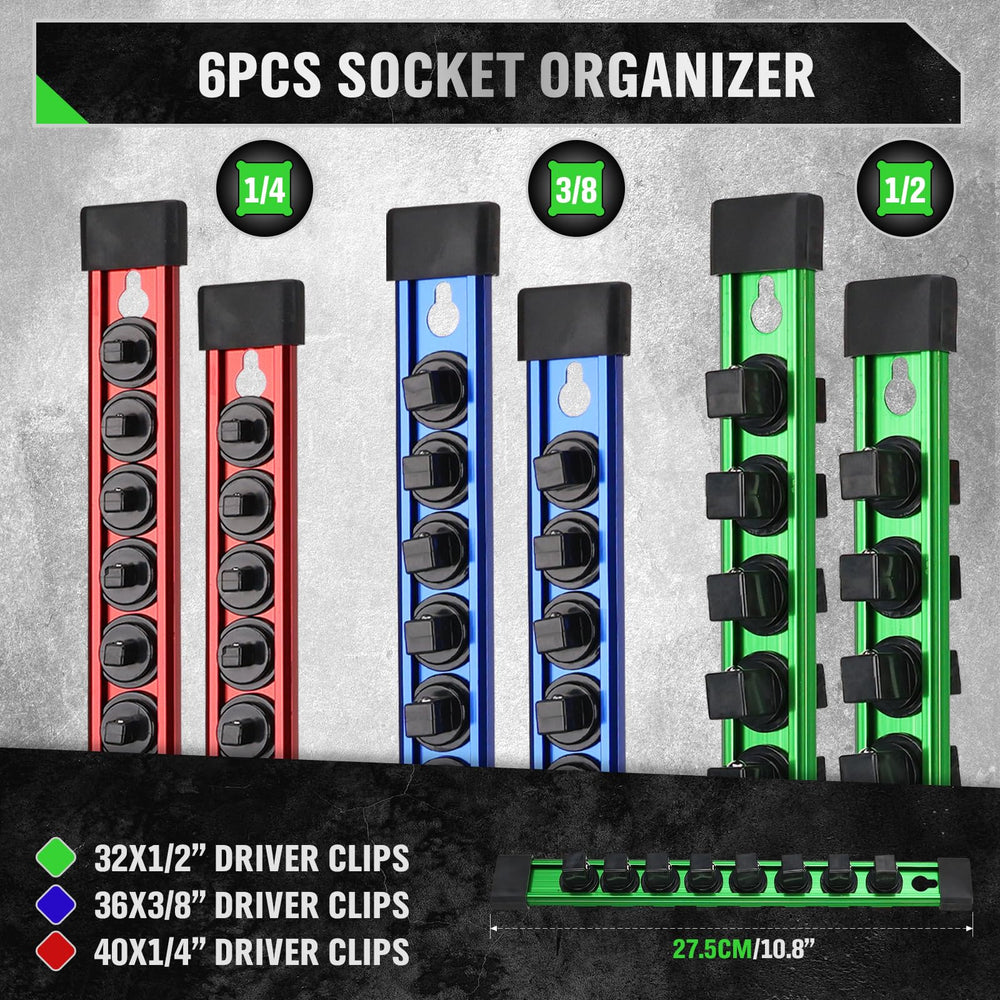 SWANLAKE socket rail with 3-8 inch clips for quick access