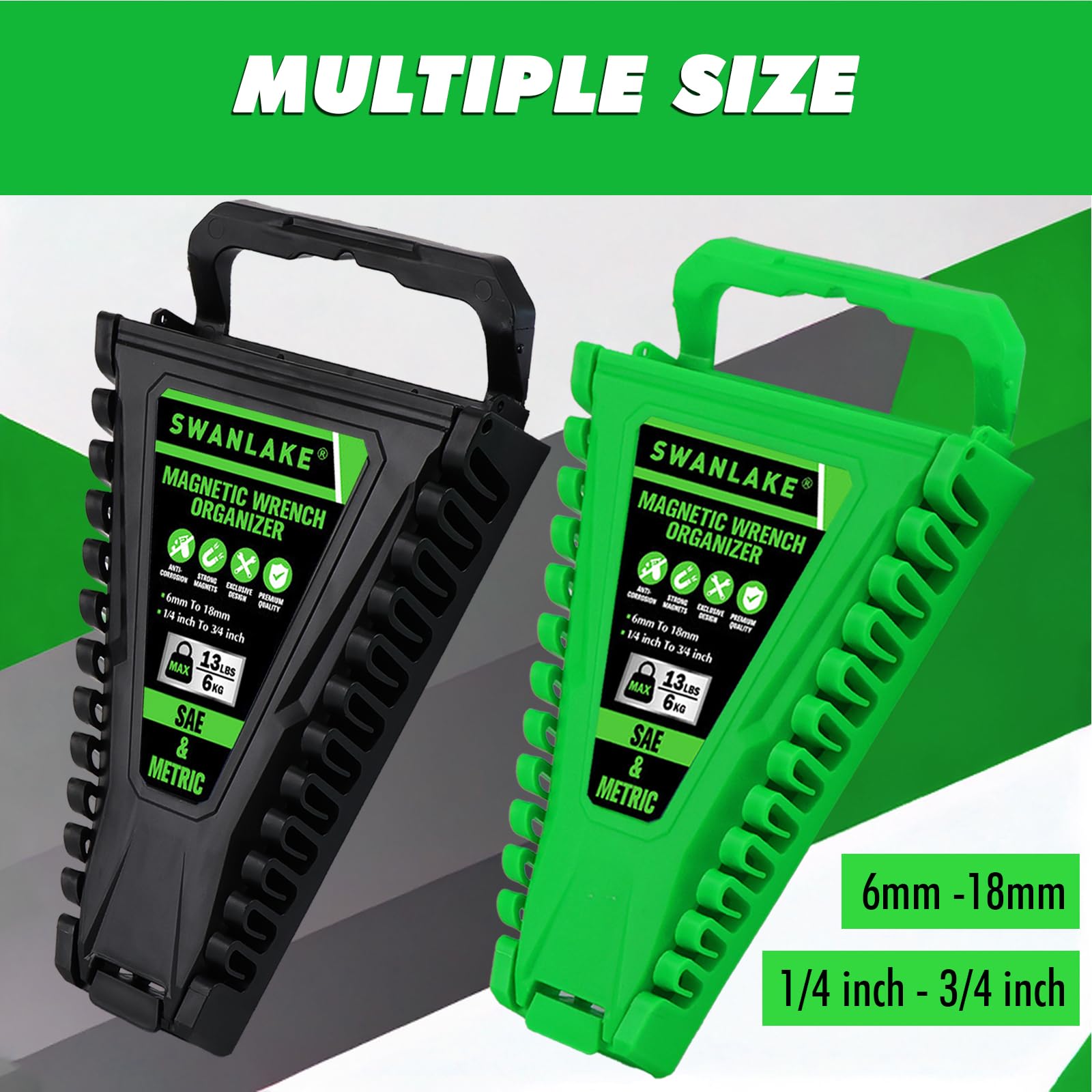 Secure lock cover protects wrenches during travel.