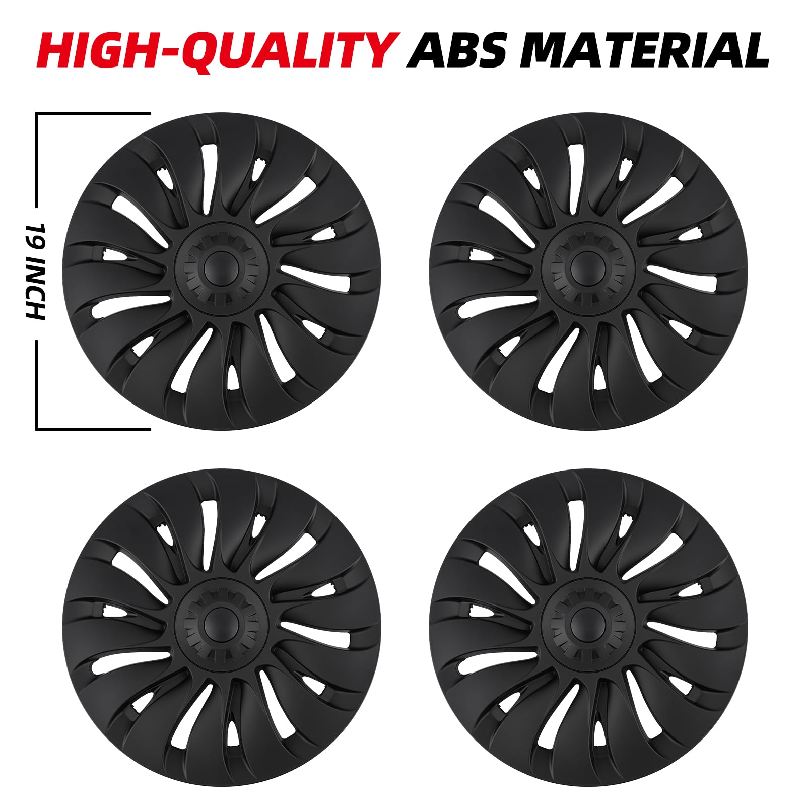 Sweetglow 14-spoke Überturbine wheel cover design on Model Y.