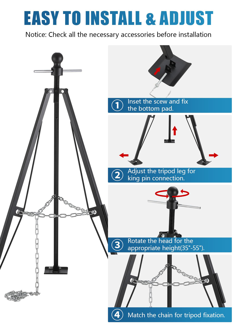 Swellisher easy installation with included accessories simplifies setup.