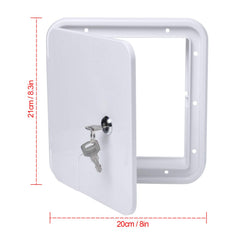 Swess RV cord hatch features eight screw holes for quick installation.