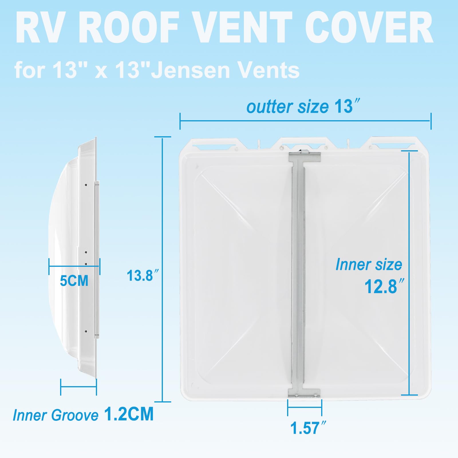 Jensen 13x13 fit — side angle demonstrates seamless integration and rain protection.