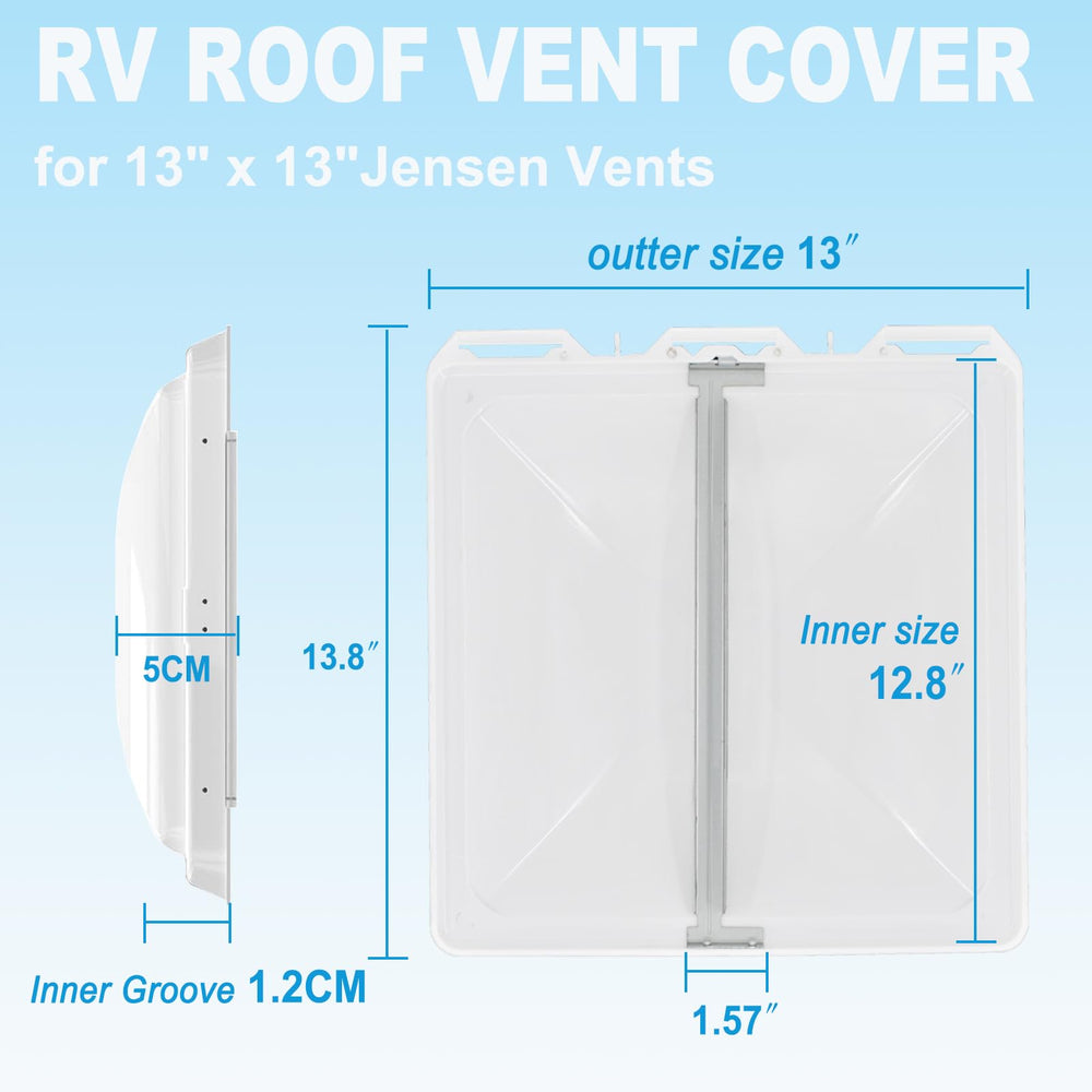 Jensen 13x13 fit — side angle demonstrates seamless integration and rain protection.