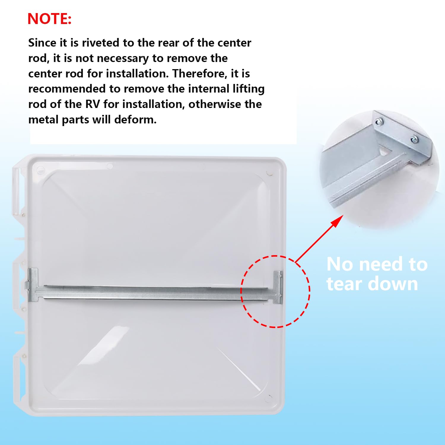Low-profile aerodynamic design supports high air flow through the RV roof vent.