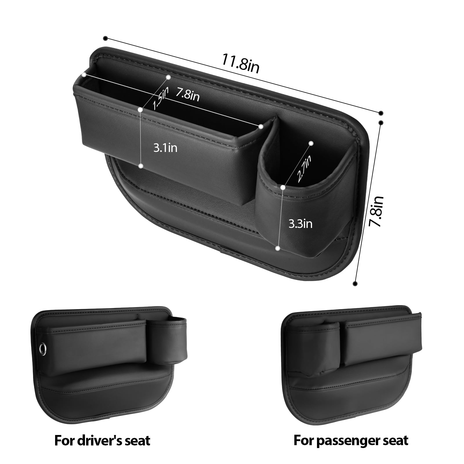 Swgxyze gap organizer with cup holder offers easy beverage access.